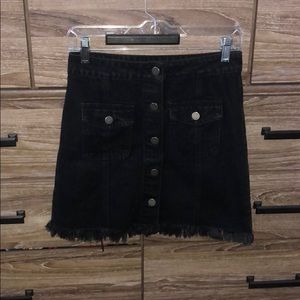 Black button down skirt